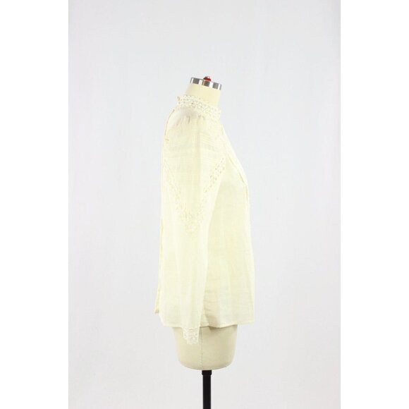 Vintage 80's SCOTT MCCLINTOCK Cream Cotton Lace Victorian Style Blouse, Size 6 - Picture 2 of 16